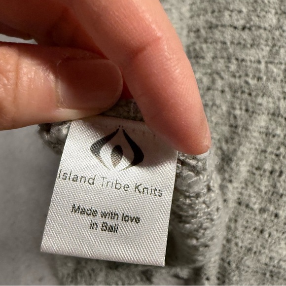 Island Tribe Knits Boho Grey Knit Villa Shawl One Size NWT Lagenlook - Picture 5 of 6